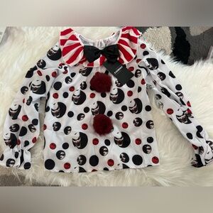 L Scary Young Child Clown Costume